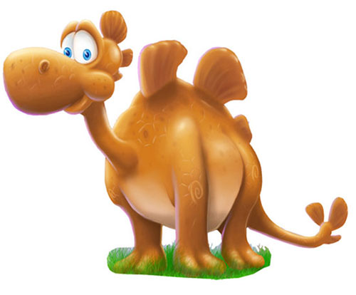 3D cute orange dinosaur