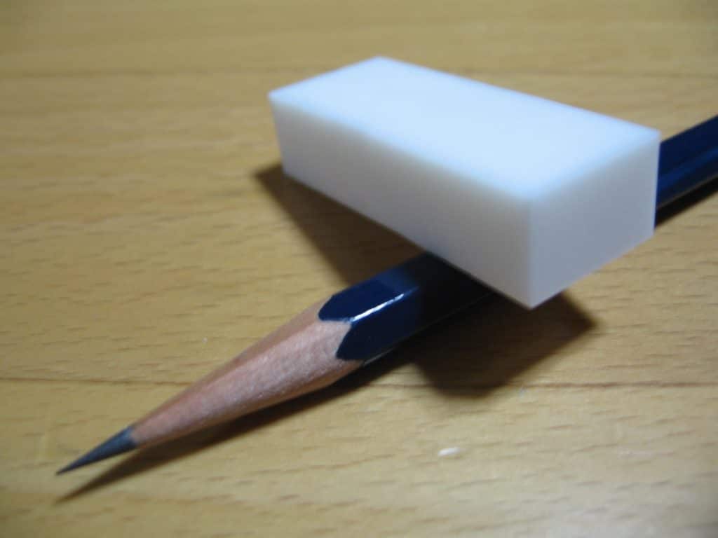 Graphite pencil and eraser