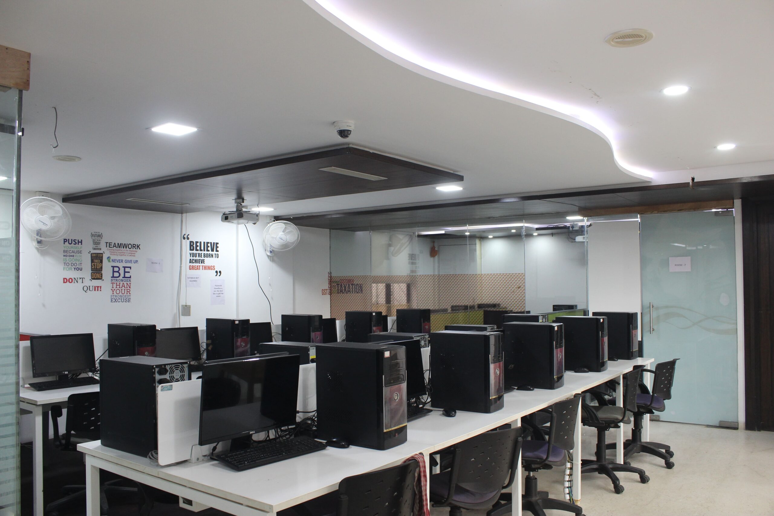 Room 6 Workstation area - Left angle view - Animaster Design College, Bangalore