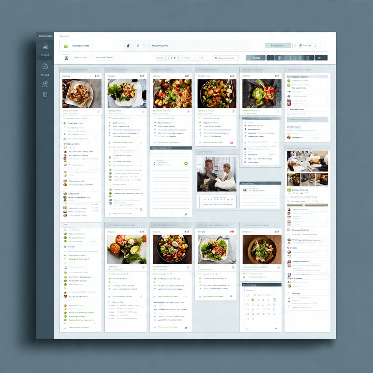 Corporate meal planner UI, structured grid, corporate - UI/UX Design Course in Bangalore