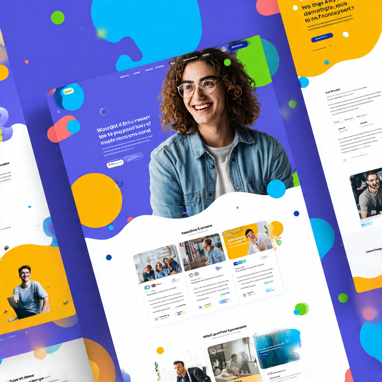 Youthful SaaS landing page, colorful highlight panels, youthful - Courses in UI UX Design In Bangalore