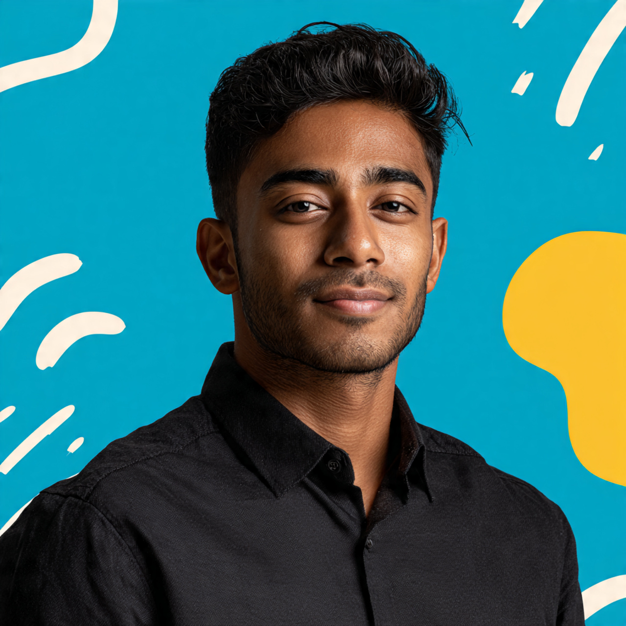 human silhouette and name of bdes animation student