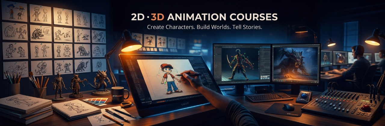 2D 3D Animation courses at Animaster Design College, RT Nagar, Bangalore